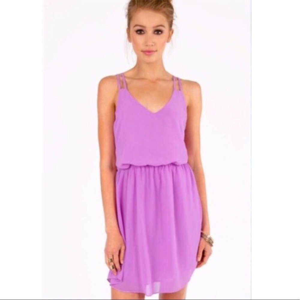Orchid Purple Elastic Waist Dress